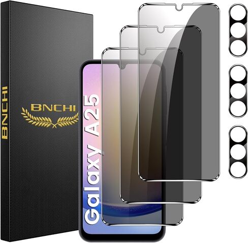 مجموعة BNCHI 3+3 واقي شاشة للخصوصية لهاتف Samsung Galaxy A14 5G مع 3 قطع من واقي عدسة الكاميرا، طبقة زجاجية مقواة مضادة للتجسس، مضادة للخدش، حساسة للمس، صديقة للحافظة in Saudi Arabia