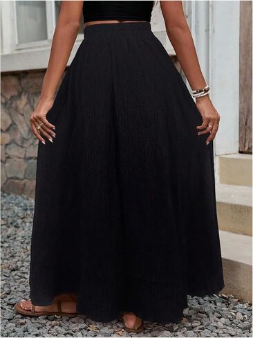 GORGLITTER Women's Boho Slit Maxi Skirt Thigh High Waisted Split Flowy A Line Long Skirts in Saudi Arabia