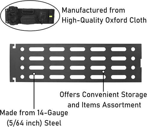 HOOKE ROAD TJ Front Overhead Molle Pane W/تخزين أكياس للتخزين لجيب Wrangler TJ 1997-2002 ، أقواس منظم الملحقات الداخلية in Saudi Arabia