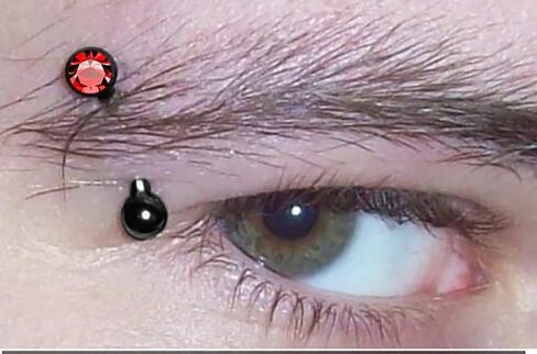 Single Crystal Stone Black Anodized 16 Gauge Stainless Steel Curved Barbell - Eyebrow Bar - Tragus Piercing - Helix Body Piercing Jewelry in Saudi Arabia
