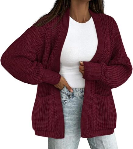 BTFBM Cardigan Sweaters for Women 2025 Fall Fashion Casual Long Sleeve Oversized Open Front Knit Cardigans Jacket Coat in Saudi Arabia