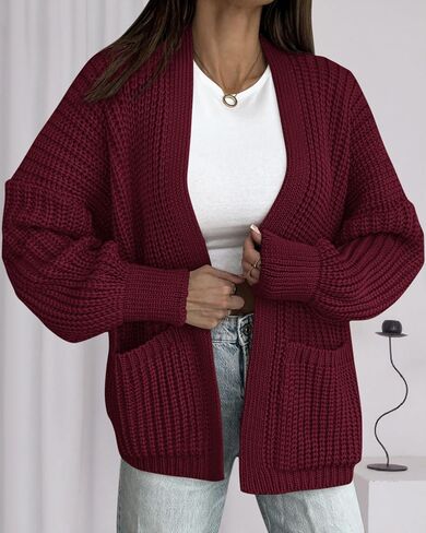 BTFBM Cardigan Sweaters for Women 2025 Fall Fashion Casual Long Sleeve Oversized Open Front Knit Cardigans Jacket Coat in Saudi Arabia