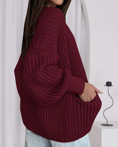 BTFBM Cardigan Sweaters for Women 2025 Fall Fashion Casual Long Sleeve Oversized Open Front Knit Cardigans Jacket Coat in Saudi Arabia