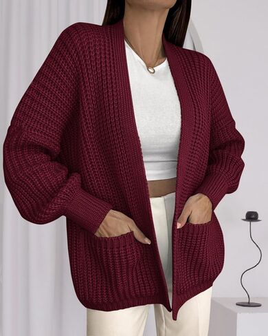 BTFBM Cardigan Sweaters for Women 2025 Fall Fashion Casual Long Sleeve Oversized Open Front Knit Cardigans Jacket Coat in Saudi Arabia