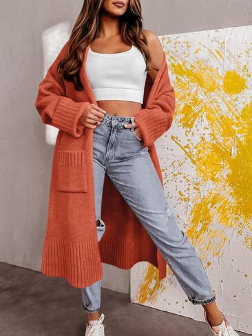 سترات دانديفي كارديجان للنساء تقع على فتحة Cardigans Cardigans معطف Duster in Kuwait