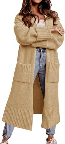 سترات دانديفي كارديجان للنساء تقع على فتحة Cardigans Cardigans معطف Duster in Kuwait