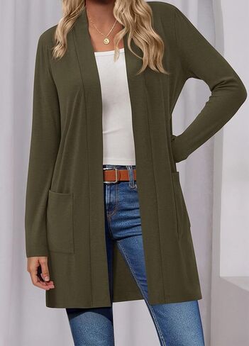 BTFBM Cardigans Long for Women Summer Fall Cloths 2025 خفيفة الوزن غير رسمية مفتوحة شال جيوب كارديجان in Saudi Arabia