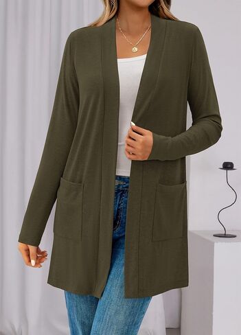 BTFBM Cardigans Long for Women Summer Fall Cloths 2025 خفيفة الوزن غير رسمية مفتوحة شال جيوب كارديجان in Saudi Arabia