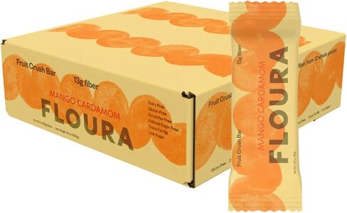 Floura Raspberry Rose Fruit-Forward Fiber Bars– High Fiber, Vegan, Gluten & Dairy Free, Low Calorie Healthy Snack Bars with Upcycled Produce for Gut Health [10 Pack] in Saudi Arabia