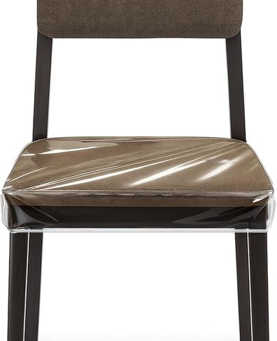4 Pack Dining Chair Covers, Clear Seat Cover Plastic Covers PVC Seat Protector Waterproof Scratch Resistant Slipcovers with Adjustable Belt Strap Fits Most 21"- 23" Chair in Saudi Arabia
