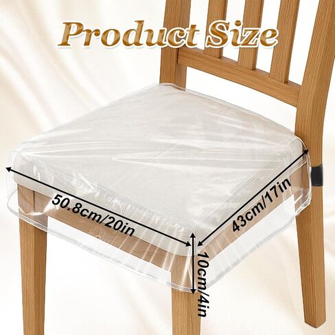 4 Pack Dining Chair Covers, Clear Seat Cover Plastic Covers PVC Seat Protector Waterproof Scratch Resistant Slipcovers with Adjustable Belt Strap Fits Most 21"- 23" Chair in Saudi Arabia