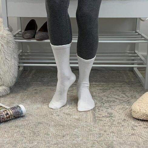 BEARPAW Womens 5 Pair Pack Super Soft Modern Multicolor Assorted Easy Care Solid Crew Socks With Scallop Edge Neutral Colors in Saudi Arabia