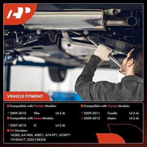 A-Premium Exhaust Manifold Catalytic Converter Kit Direct-Fit Compatible with Toyota Corolla 2009-2011, Matrix 2009-2013 & Scion tC 2007-2010 & Pontiac Vibe 2009-2010, 2.4L, EPA Compliant in Saudi Arabia
