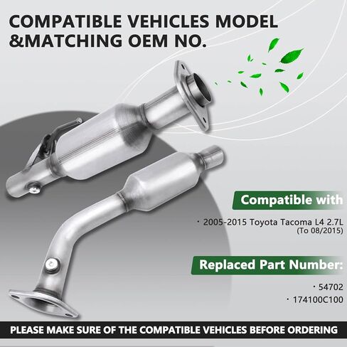 محول الحفاز الأمامي متوافق مع 2003 2004-2009 Toyota 4Runner ، 2005 2006-2010 2011 Toyota Tacoma 2007 2008 2009 Toyota FJ Cruiser 4.0L استبدال# 17150-31011 Direct-Fit (EPA Compliant) in Kuwait