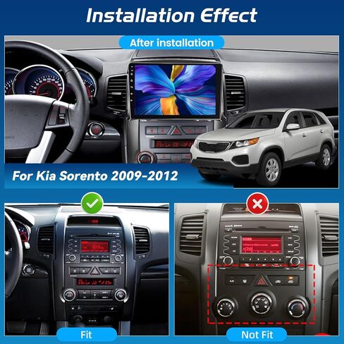 [2+64G] راديو سيارة لكيا سورينتو 2009-2012 مع تشغيل لاسلكي وأندرويد أوتو - ستيريو سيارة أندرويد 10.1 بوصة تعمل باللمس - واجهة مستخدم متعددة/نظام تحديد المواقع العالمي/واي فاي/SWC + كاميرا احتياطية AHD in Kuwait