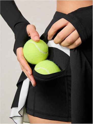 SweatyRocks Women's Tennis Skirts High Waist Layered Golf Skorts Athletic Skirts with Pocket Shorts in Saudi Arabia
