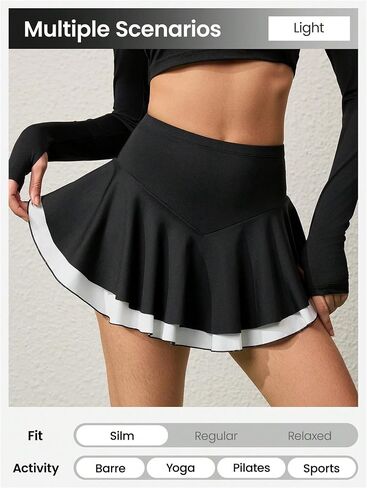 SweatyRocks Women's Tennis Skirts High Waist Layered Golf Skorts Athletic Skirts with Pocket Shorts in Saudi Arabia