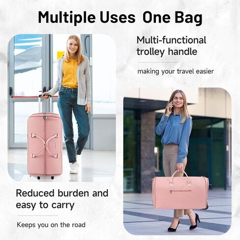 93L Carry On Garment Duffle Bag مع عجلات ، حقيبة ملابس قابلة للتحويل قابلة للتحويل للسفر مع مقصورة الأحذية ، حقيبة بدلة مقاومة للماء للرجال للرجال نساء in Kuwait