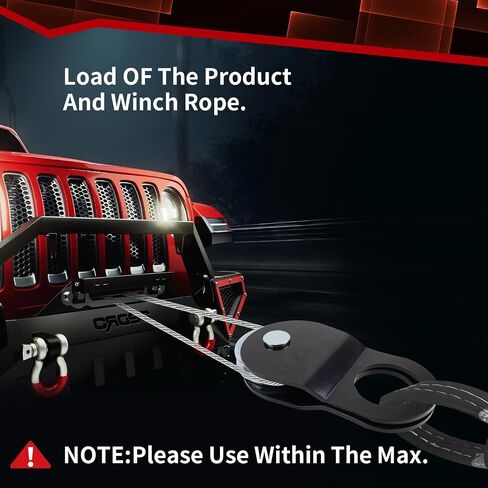 10 Ton Winch Snatch Block Towing Pulley Blocks,22,000 LBS Capacity, Works with 7/32" - 3/4" Steel Cable or Synthetic Winch Rope,Heavy Duty Offroad Recovery Accessory for Truck,Tractor (red) in Saudi Arabia