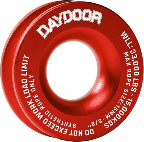 DAYDOOR Heavy Duty Recovery Ring, 66,000 LBS 7075 Aluminum Winch Snatch Ring for Soft Shackle & Synthetic Rope, Essential Off-Road 4x4 Recovery Gear for Truck, Jeep, ATV, UTV(Red) in Kuwait