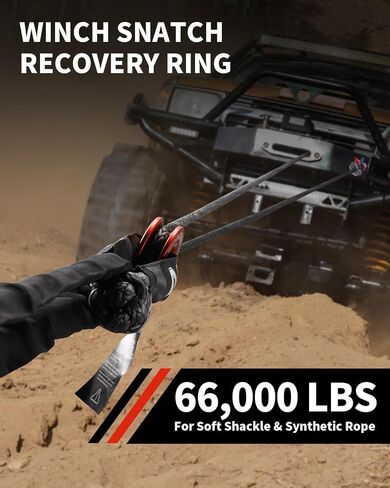 DAYDOOR Heavy Duty Recovery Ring, 66,000 LBS 7075 Aluminum Winch Snatch Ring for Soft Shackle & Synthetic Rope, Essential Off-Road 4x4 Recovery Gear for Truck, Jeep, ATV, UTV(Red) in Kuwait