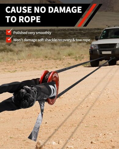 DAYDOOR Heavy Duty Recovery Ring, 66,000 LBS 7075 Aluminum Winch Snatch Ring for Soft Shackle & Synthetic Rope, Essential Off-Road 4x4 Recovery Gear for Truck, Jeep, ATV, UTV(Red) in Kuwait