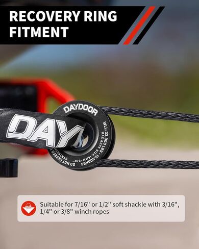 DAYDOOR Heavy Duty Recovery Ring, 66,000 LBS 7075 Aluminum Winch Snatch Ring for Soft Shackle & Synthetic Rope, Essential Off-Road 4x4 Recovery Gear for Truck, Jeep, ATV, UTV(Red) in Kuwait
