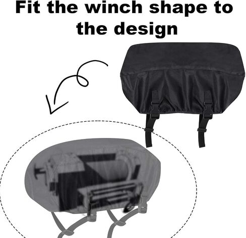 غطاء Winch ، 21.6x9.4x7.5in Winch Winch Protective Cover مقاومة للماء Oxford Shield Shield Weatherproof Protector Auctories For 8500 to 17500 LBS in Saudi Arabia