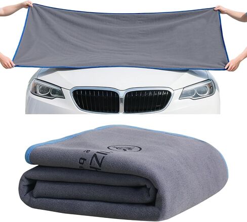 71"X 24" Extra Large Microfiber Towel for Car,Ultra Absorbent Car Washing Cloth,Designed Specifically for Fast Drying Cars,No Shedding,No Streaks, Scratches or Water Spots (Grey) in Saudi Arabia