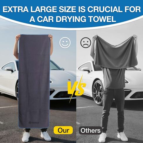 71"X 24" Extra Large Microfiber Towel for Car,Ultra Absorbent Car Washing Cloth,Designed Specifically for Fast Drying Cars,No Shedding,No Streaks, Scratches or Water Spots (Grey) in Saudi Arabia