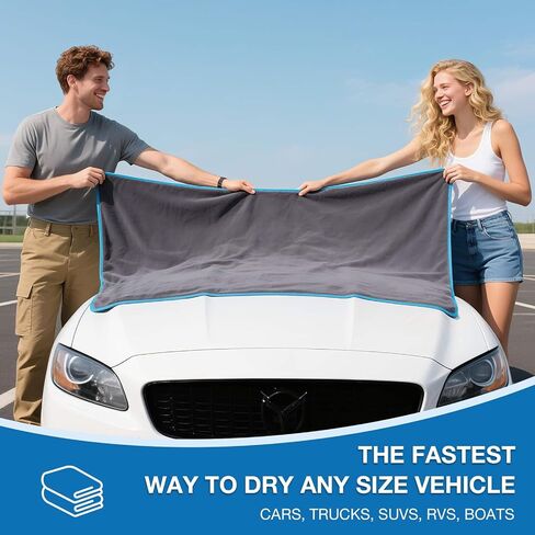 71"X 24" Extra Large Microfiber Towel for Car,Ultra Absorbent Car Washing Cloth,Designed Specifically for Fast Drying Cars,No Shedding,No Streaks, Scratches or Water Spots (Grey) in Saudi Arabia