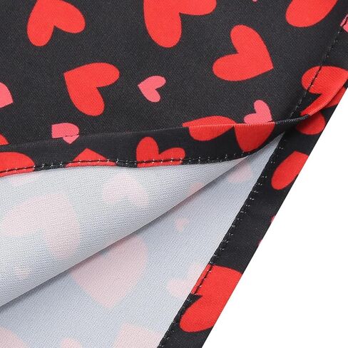 Valentine's Maxi Dresses for Women Heart Print Short Sleeve Pleated Dress Dressy Cute A-Line Flowy Swing Dresses in Kuwait