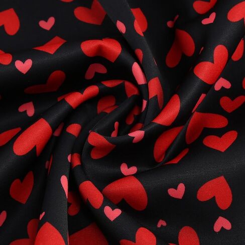 Valentine's Maxi Dresses for Women Heart Print Short Sleeve Pleated Dress Dressy Cute A-Line Flowy Swing Dresses in Kuwait