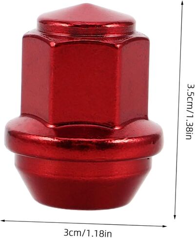 Zerodeko Red Solid Lug Nut Covers Wheel Lug Nut Protector Caps for Easy Installation Robust Design for Secure Wheel Attachment Automotive Accessory in Saudi Arabia
