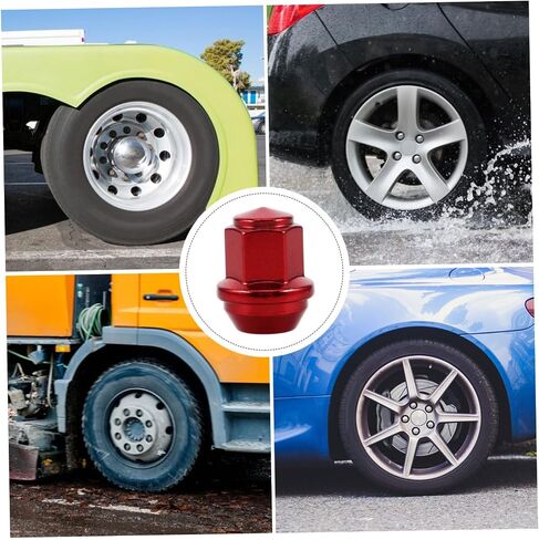 Zerodeko Red Solid Lug Nut Covers Wheel Lug Nut Protector Caps for Easy Installation Robust Design for Secure Wheel Attachment Automotive Accessory in Saudi Arabia