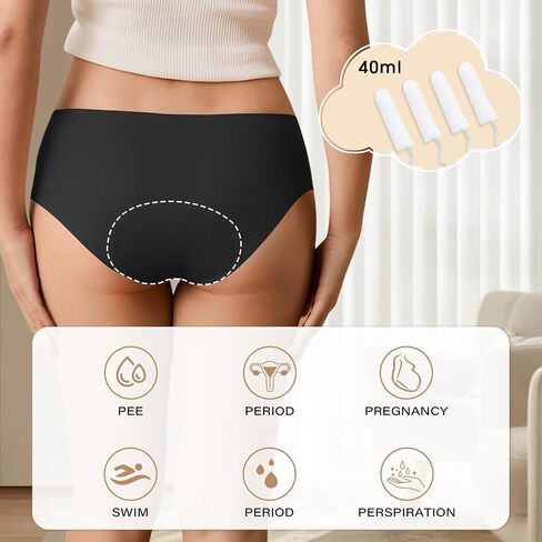 Heavy Flow Period Underwear for Women - Teen Girls Leak Proof Briefs - Womens Seamless Leakproof Menstrual Panty in Kuwait