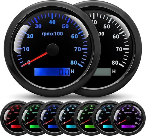 مقياس سرعة الدوران RPM للسيارة 0-8000 دورة في الدقيقة 3-3/8 " in Kuwait