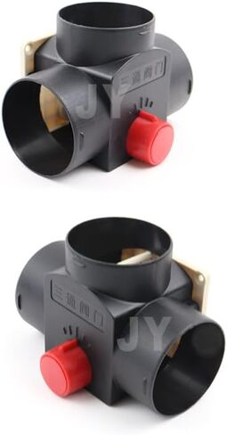 Generic 75MM Vavle Flap Adjustable Air Diesel Heater Vent Ducting T Branch Splitter Exhaust Pipe Joiner Connector For Car Truck Camper, Black in Saudi Arabia
