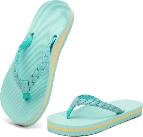 Chaychax Kids Boys Girls Flip Flops Quick Dry Beach Pool Sandals مع سرير قدم مريح (طفل صغير/طفل كبير) in Kuwait