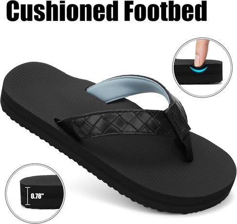 Chaychax Kids Boys Girls Flip Flops Quick Dry Beach Pool Sandals مع سرير قدم مريح (طفل صغير/طفل كبير) in Kuwait