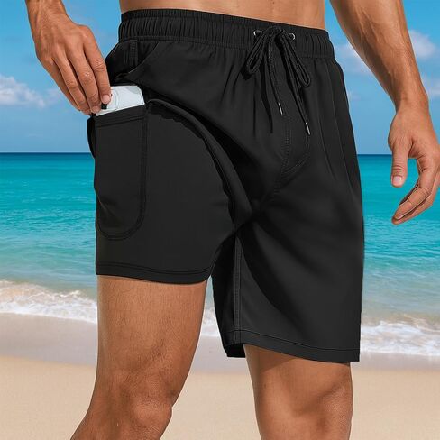 Quick-Dry Swim Trunks with Compression Liner, Bathing Suit, Beach Shorts for Summer Swimming & Casual Wear (M,L,XL,XXL) in Saudi Arabia