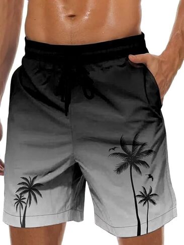 Men's Swim Trunks Hawaiian Bathing Mesh Lining Suit Swimsuits Beach Shorts with Pockets Men's Beach Swimwear Shorts in Saudi Arabia