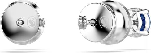 Swarovski Stilla Attract stud earrings, Round cut, Blue, Rhodium finish in Saudi Arabia
