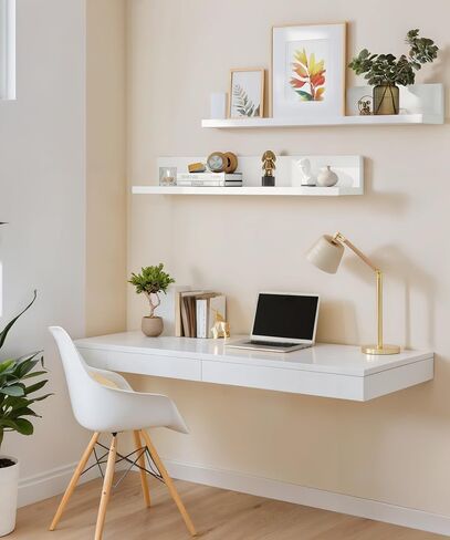 أرفف عائمة طويلة للجدار، أرفف تخزين مقاس 24 بوصة لمطبخ غرفة النوم وغرفة المعيشة، رف كبير مثبت على الحائط لمنظم عرض نباتات الكتب، ديكور منزلي ريفي طبيعي من الخشب الصلب in Kuwait