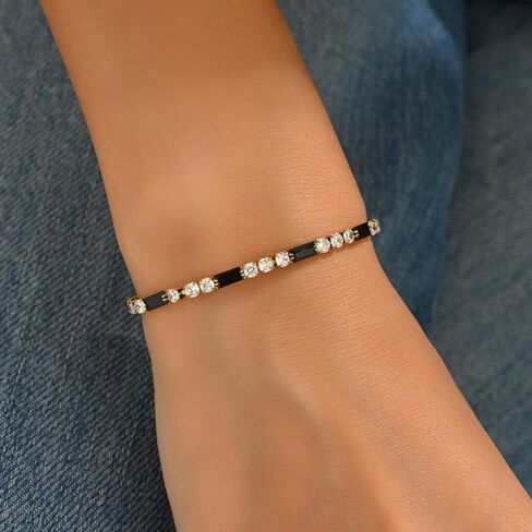 Tennis Bracelet for Women 18K Gold Plated Cubic Zirconia Bracelet Dainty Diamond Adjustable Bracelet Trendy Jewelry Gift in Kuwait