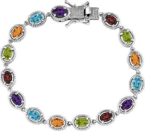 تسوق LC تسليم Joy Birthstone Tennis أساور للنساء العصرية - أساور الصداقة في 925 Sterling Silver Platinum - هدايا عيد ميلاد مجوهرات الأحجار الكريمة اللطيفة لها من 6.5-7.25 بوصة in Saudi Arabia