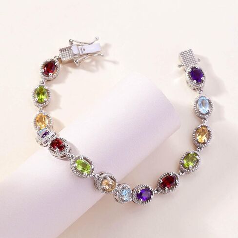تسوق LC تسليم Joy Birthstone Tennis أساور للنساء العصرية - أساور الصداقة في 925 Sterling Silver Platinum - هدايا عيد ميلاد مجوهرات الأحجار الكريمة اللطيفة لها من 6.5-7.25 بوصة in Saudi Arabia