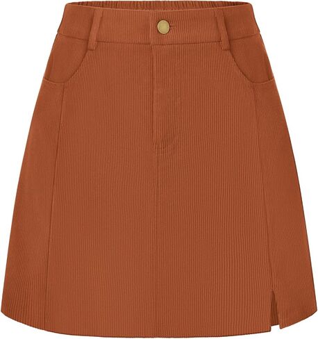 Belle Poque Women Corduroy Mini Skirt with Pockets Classic A-Line Fall Winter Basic Short Skirts in Saudi Arabia