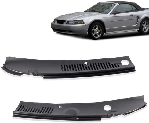 DOTCOM 2PCS WIPRENCELD GRILLE PANE HOOD ، متوافق مع Ford Mustang 1999 2000 2001 2002 2003 2004 Wiper Cowl Grille ، FO1270102 3R3Z6302228AAAA in Saudi Arabia