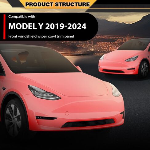 ممسحة الزجاج الأمامي للزجاج الأمامي من لوحة القربون قرني متوافقة مع Tesla Model Y 2019 2020 2021 2022 2023 2024 149260300D ، 1492603-00-D Black in Kuwait